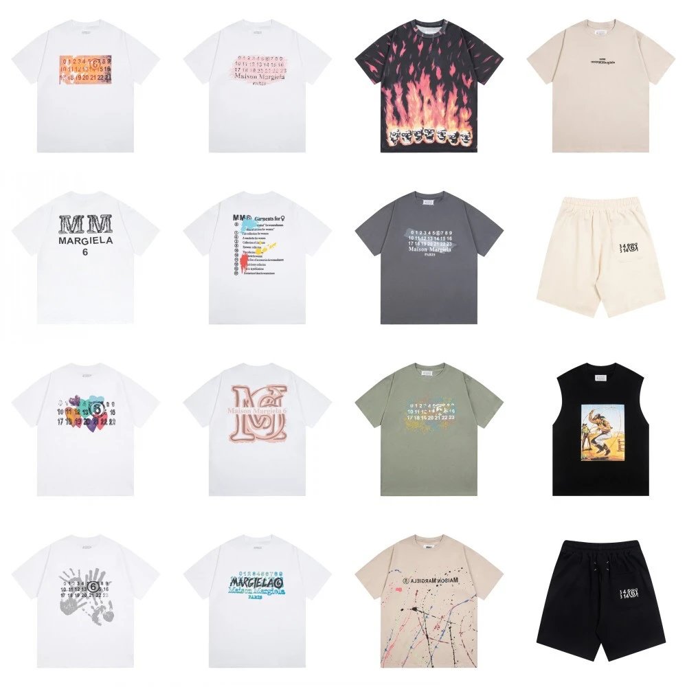 Patterned round neck men's and women's trendy short-sleeved T-shirt  