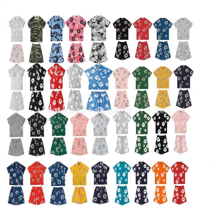 Summer loose casual men's T-shirt cotton shorts couple's same style suit  