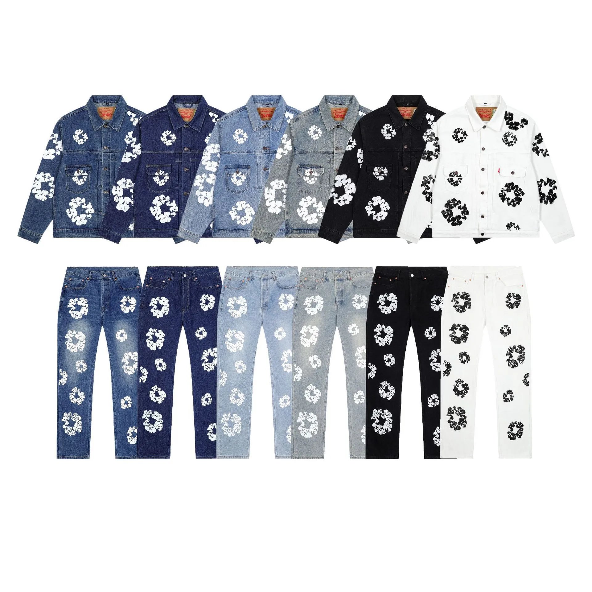 Denim jacket, street pants, loose retro jacket for men and women  