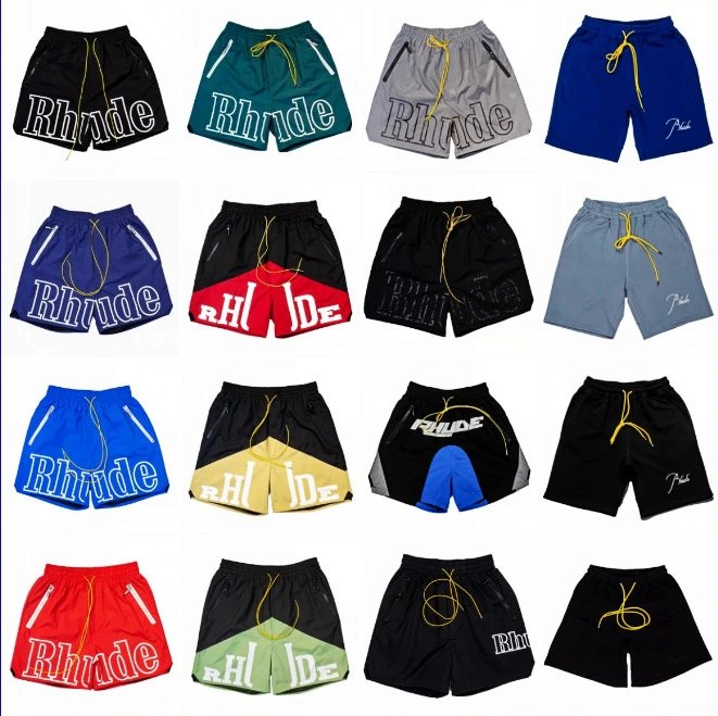 High street drawstring reflective beach basketball shorts for men  