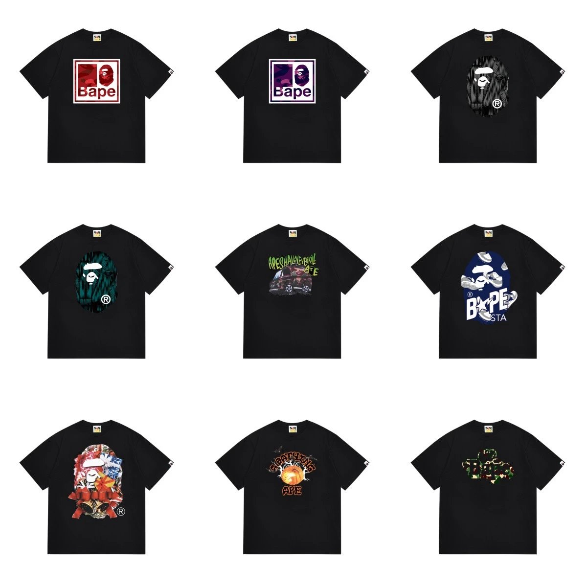 Men's red large size loose pullover short-sleeved T-shirt for teenagers  