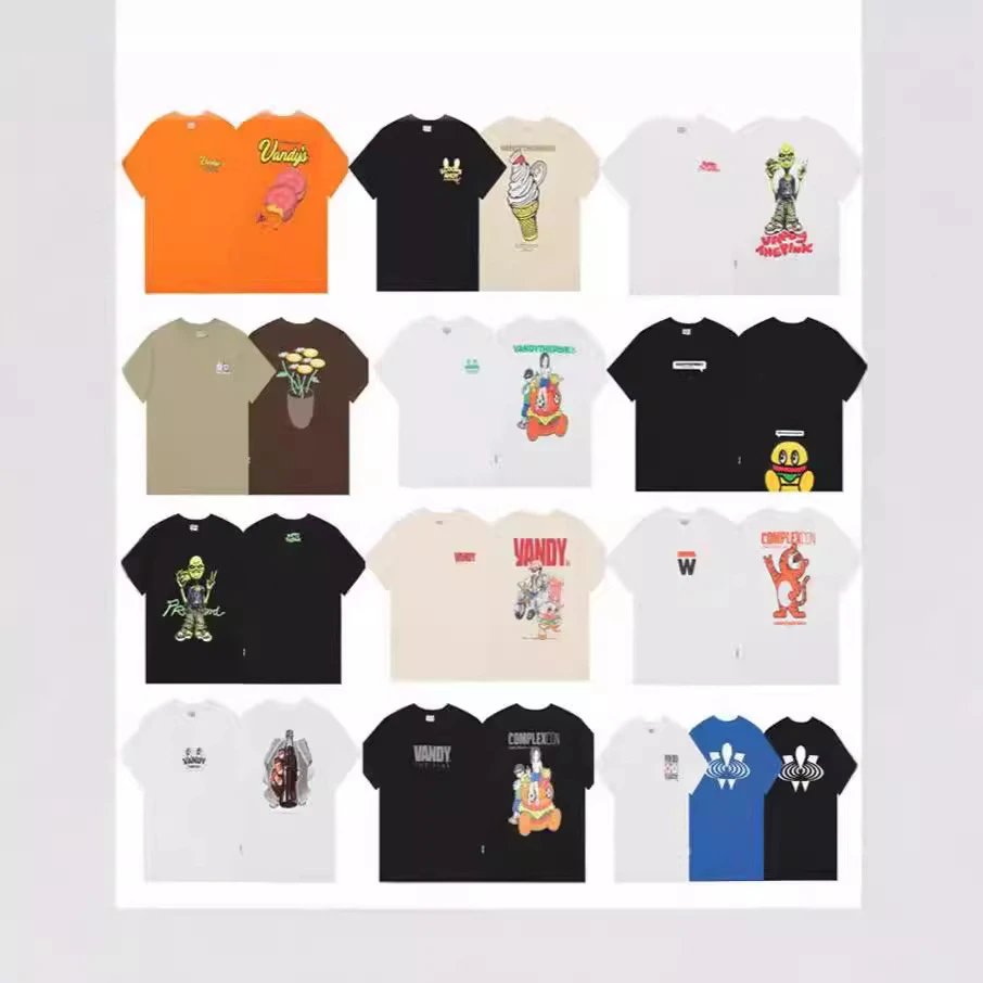 Short-sleeved summer couple high street T-shirt retro loose casual round neck T-shirt  