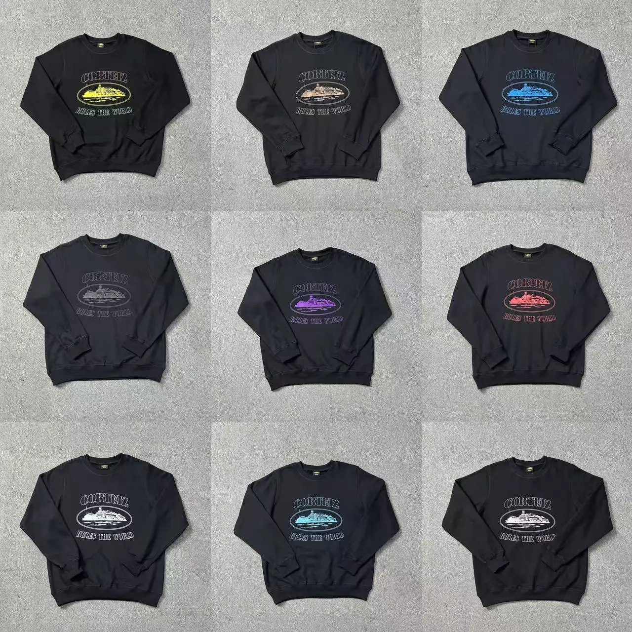 Round neck sweatshirt street skateboard sports casual long-sleeved sweatshirt  